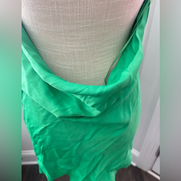 Zara Kelly Green Mini Cowl Neck Backless Dress Medium - Picture 7 of 9